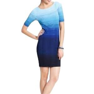 Ann Taylor Blue Gradient Color Knit Dress Size M